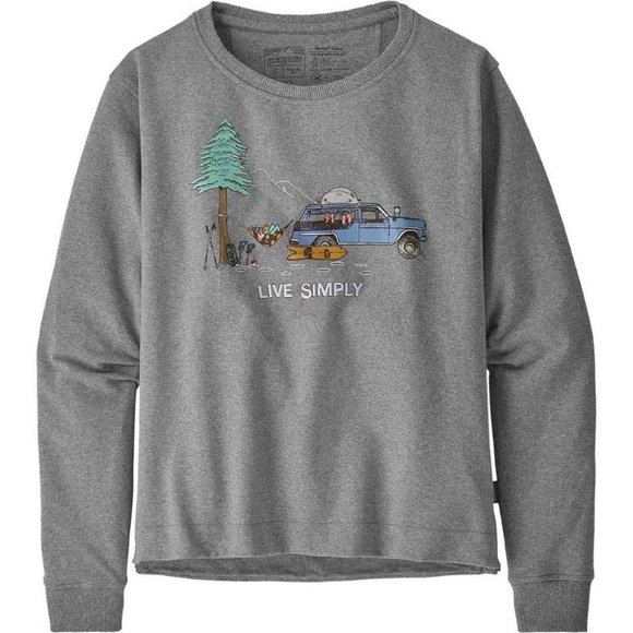 Patagonia Tops - Women's Patagonia Live Simply Uprisal Crew Gray Medium Graphic Sweatshirt EUC